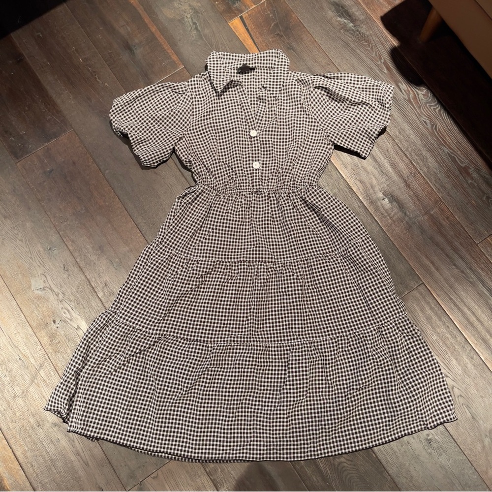 Chic Black and White Gingham Maxi Dress